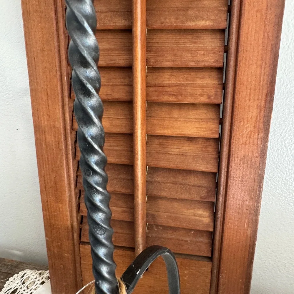 Double Tree Munch Candle Holder Wrought Iron Twisted Metal Primitive Farmhouse